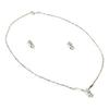 topwholesalejewel Silver Crystal Teardrop V Shape Necklace & Matching Stud Earrings Jewelry Set view 1