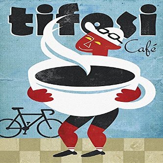 Tifosi Cafe Bicycle Poster (18 x 24 inches)