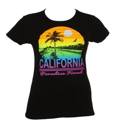 Cali Pride Womens Short-Sleeve T-Shirt - Paradise Found - 2X-Large Black