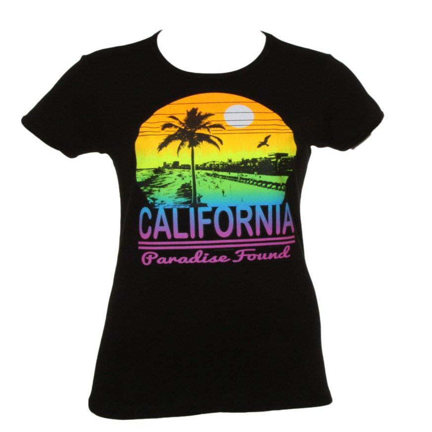 Cali Pride Womens Short-Sleeve T-Shirt - Paradise Found - 2X-Large Black