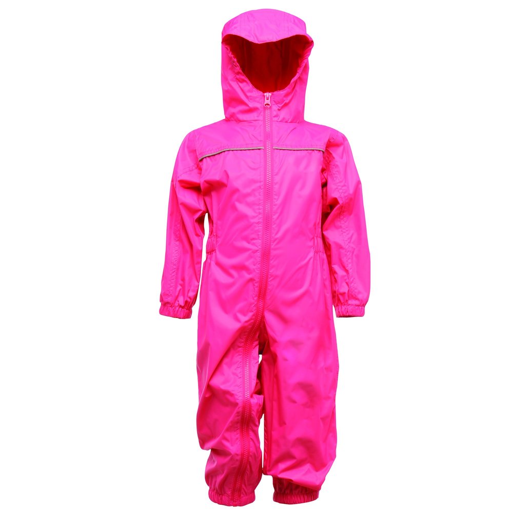Regatta girls Regatta Kids Paddle Waterproof Breathable Rain Suit TRW466 Pink Jem 18-24 Months - Height 86-92cm
