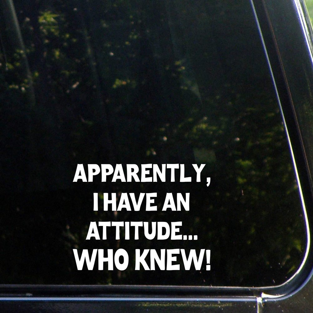 Sign Depot Apparently, I Have an Attitude...Who Knew! - 6" x 4" - Vinyl Die Cut Decal/Bumper Sticker for Windows, Cars, Trucks, Laptops, Etc.