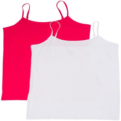 2 Pack Active Basic Women's Plus size Cami Tank Top 3X White, H Pink