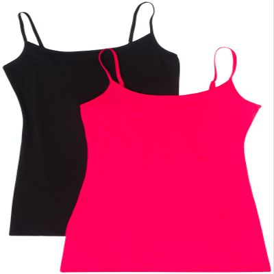 2 Pack Active Basic Women's Basic Cami Tank Top Med Black, H Pink