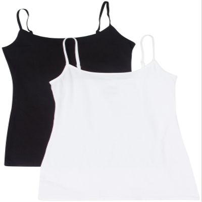 2 Pack Active Basic Women's Basic Cami Tank Top Small Black, White