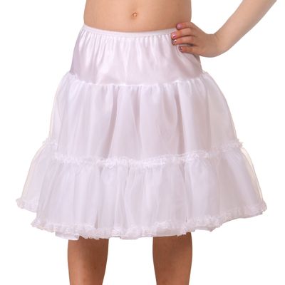 Proudly Made In The USA- I.C. Collections Little Girls Lace Embellished White Bouffant Half Slip, 2T