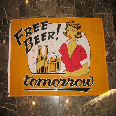 3x5 Free Beer Tomorrow Bar Flag 3'x5' Banner Brass Grommets