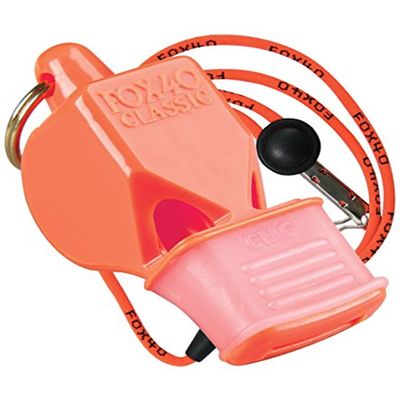 Fox 40 Tri-Foxco Orange Classic Pealess Whistle, 115 db (Single with Lanyard) (LEPUSHPDJ6463)