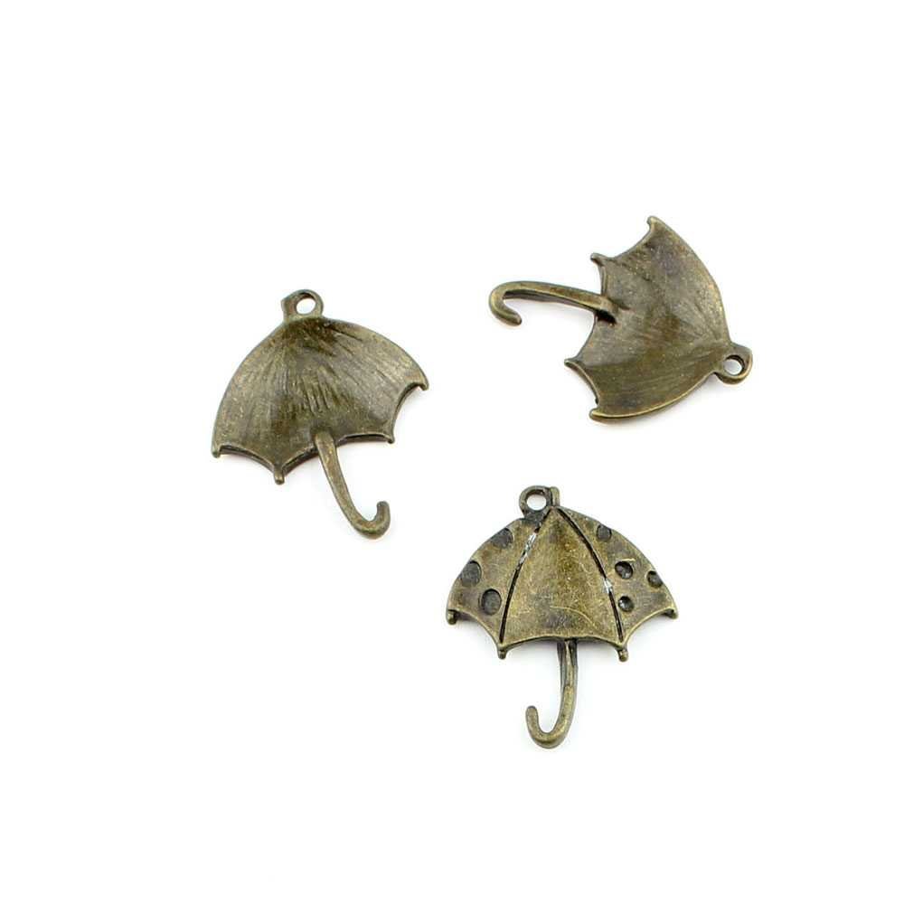Qty:10PCS Antique Bronze Jewelry Making Charms Findings Supplies Craft Ancient Repair Lots DIY Antique Pendant Vintage Z71942 Umbrella