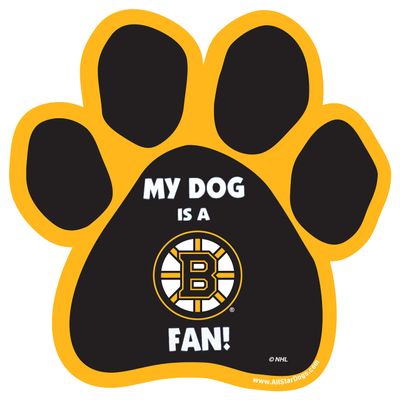 All Star Dogs NHL Boston Bruins Paw-Shaped Magnet, One Size, Black