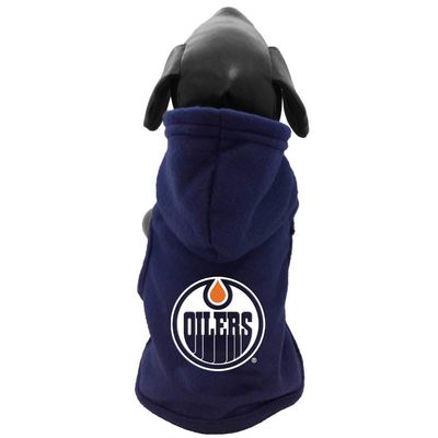 All Star Dogs NHL Edmonton Oilers Polar Fleece Hooded Dog Sweatshirt, Large, Royal