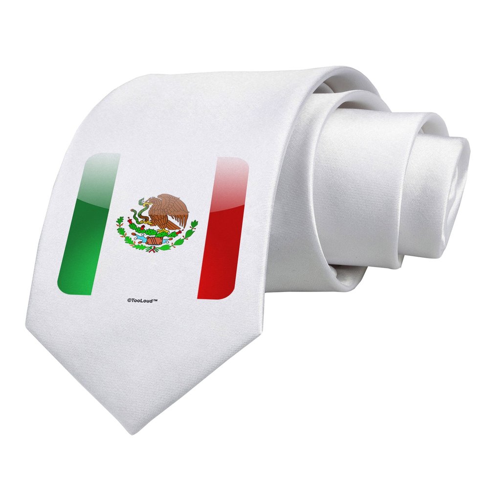 TOOLOUD Mexican Flag App Icon Printed White Neck Tie