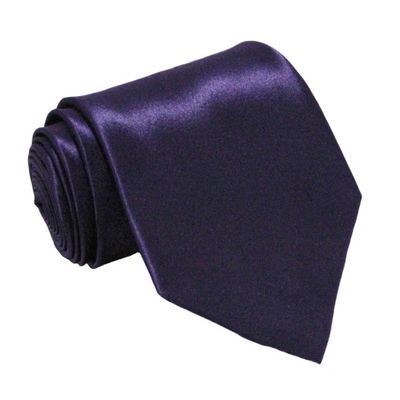 Soophen NEW Mens Necktie SOLID Satin Neck Tie Dark Purple