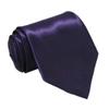 Soophen NEW Mens Necktie SOLID Satin Neck Tie Dark Purple view 1