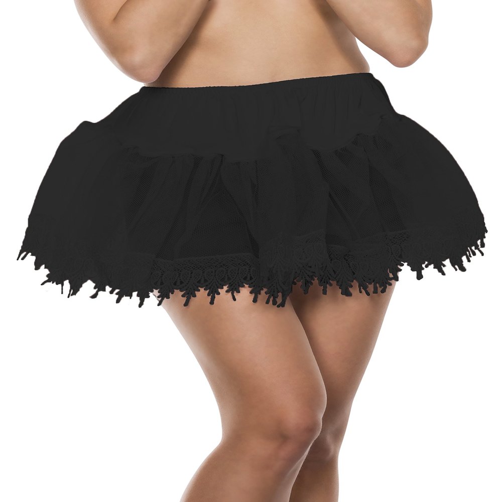 Starline Women's Teardrop Lace Petticoat Costume Accessory, Black, One Size