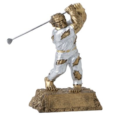 Decade Awards Monster Golf Trophy - 7.25 Inch Tall | Beast of The Green Award | Distinctive Recognition for Outstanding Golfers | Celebrate Your Golf Tournament Victors - Engraved Plate on Request