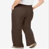 Woman Within Plus Size Tall 7-Day Knit Wide-Leg Pull-On Pants - 1X, Chocolate view 2