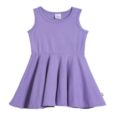 City Threads Big Girls' Cotton Party Twirly Tank Dress - Sensitive Skin and Sensory Friendly - School Summer, Deep Purple, Size 14