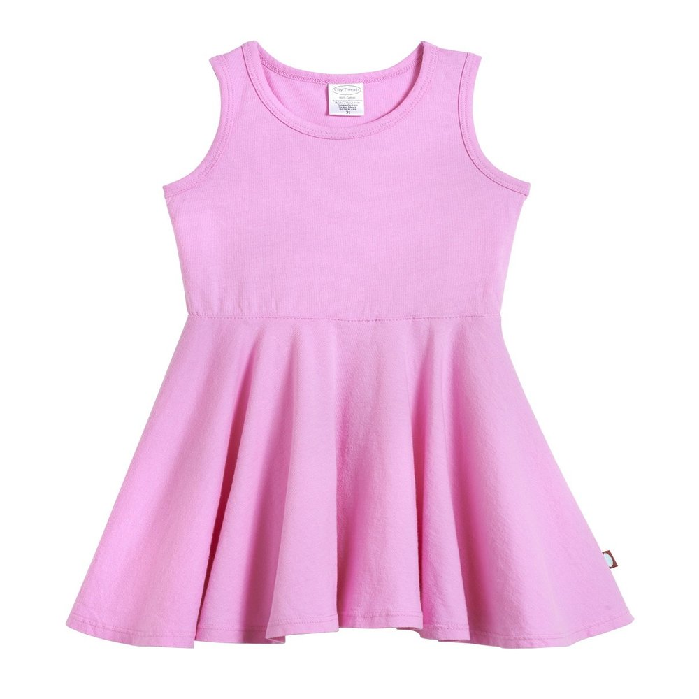 City Threads Big Girls' Cotton Party Twirly Tank Dress - Sensitive Skin and Sensory Friendly - School Summer, Medium Pink, Size 16