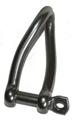 Nautos Twisted Shackle with Screw Eye PIN - Set of 2 PCS - Forged- Stainless Steel 316 (5mm - 3/16")