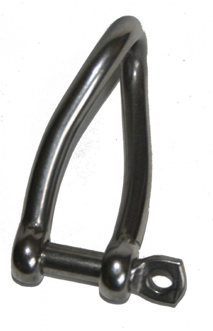 Nautos Twisted Shackle with Screw Eye PIN - Set of 2 PCS - Forged- Stainless Steel 316 (5mm - 3/16")