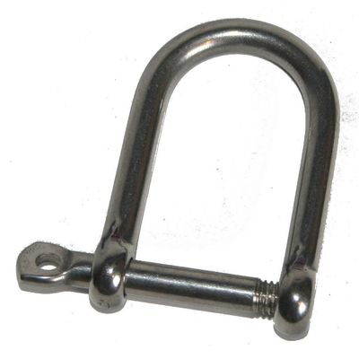 Nautos Forged Large D Shackle with SCRE Eye PIN - Stainless Steel 316 (6mm - 1/4")