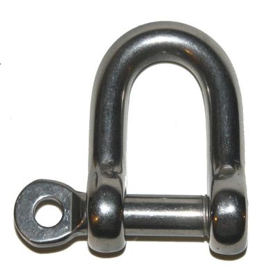 Nautos Forged D Shackle with Captive Screw Eye PIN - Stainless Steel 316 - Set of 2 Pieces (12MM - 1/2")