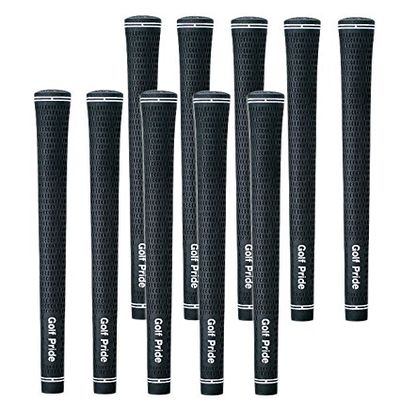 GOLFPRIDE Golf Grips, Tour Velvet Rubber, No Backline, VTM Black M60R (Set of 10) Golf Grips