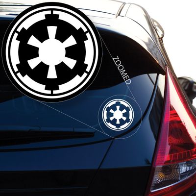 Yoonek Graphics Galactic Empire Emblem Crest Decal Sticker for Car Window, Laptop, Motorcycle, Walls, Mirror and More. # 477 (12", White)