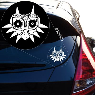Yoonek Graphics Majoras Mask Skin Decal Sticker for Car Window, Laptop, Motorcycle, Walls, Mirror and More. # 552 (8" x 9.7", White)