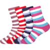 BambooMN Women's Super Soft Warm Microfiber Cozy Fuzzy Comfy Home Stripe Socks - 4 Pairs - Assortment S1-3 view 1