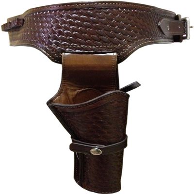 44/45 Caliber Weave Pattern Western Leather Gun Holster Size 44