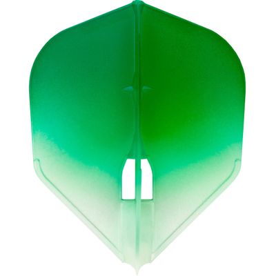LSTYLE Dart Flights - L3 PRO Shape - 2 Tone Clear White with Green | Set of 3 | for Soft & Steel Tip Darts