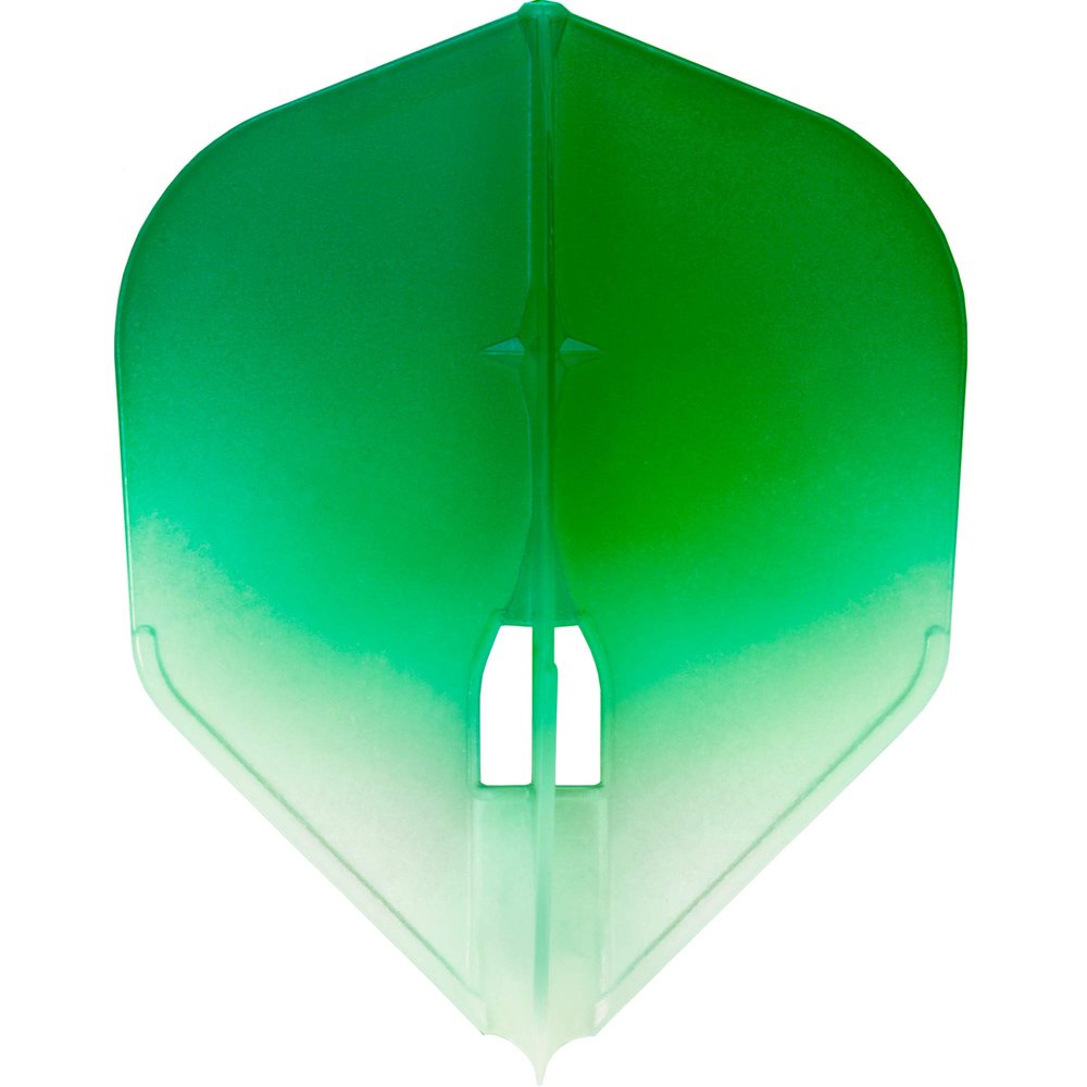 LSTYLE Dart Flights - L3 PRO Shape - 2 Tone Clear White with Green | Set of 3 | for Soft & Steel Tip Darts
