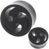 0 00 gauges ear plugs flesh tunnels silicone steel screw double flared stretcher Taper 0 gauges 0g 8mm view 2