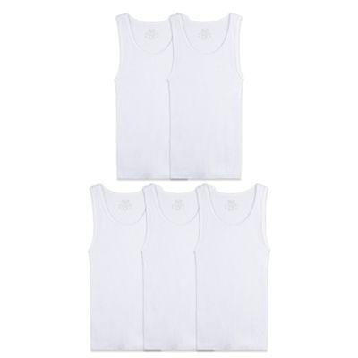 Fruit of the Loom Boys' White A-Shirt -Medium 5-pack