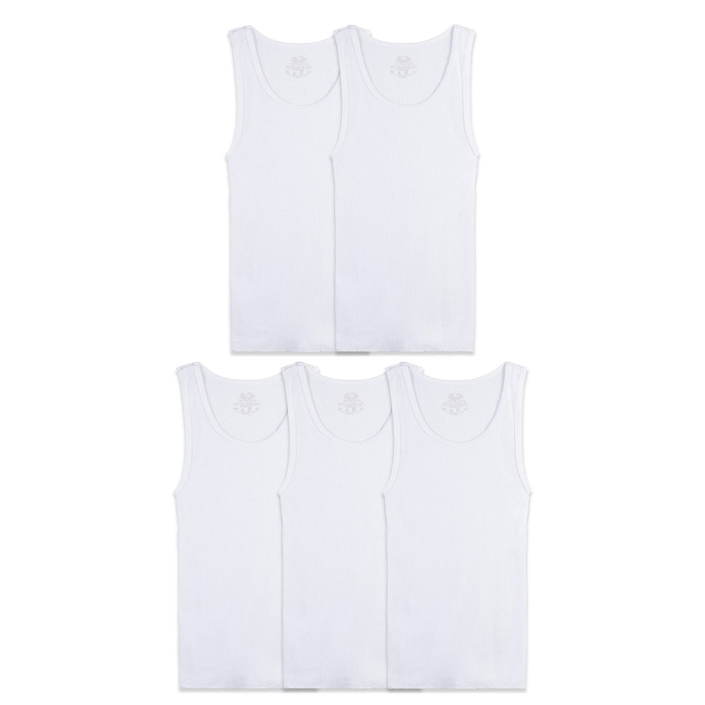 Fruit of the Loom Boys' White A-Shirt -Medium 5-pack