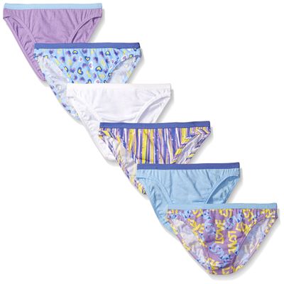 Fruit of the Loom Big Girls 6 Pack Bikini, Assorted, 12