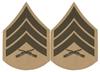 USMC Chevron Green on Khaki (Pair) (Male, E-5 Sergeant) view 1