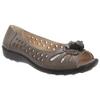 Boulevard Womens/Ladies Punched Open Toe Flower Casual Shoes (7 US) (Navy Blue) view 3