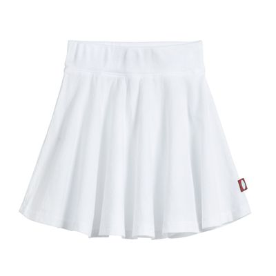 Made in USA Little Girls Cotton Twirly Skirt Perfect for Sensitive Skin/SPD/Sensory Friendly for School or Play Fall/Spring, White, Size 6