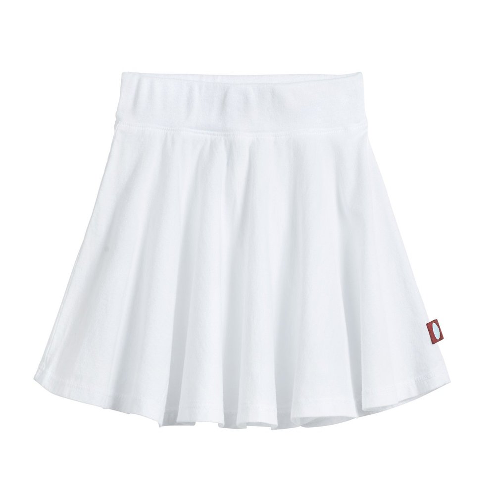 Made in USA Little Girls Cotton Twirly Skirt Perfect for Sensitive Skin/SPD/Sensory Friendly for School or Play Fall/Spring, White, Size 6