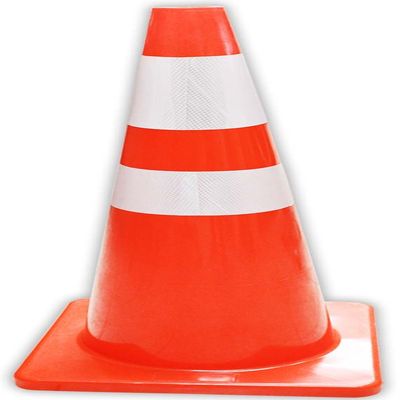 BRITEGUARD 28" (71.1 cm) PVC Safety Cone | Reflective Stripes for Enhanced Visibility | Robust Construction | Slip-Resistant Base | Versatile Usage | Professional-Grade Road Safety Gear