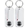 ADROIT (2 Pack) Mini Thermometer & Compass | 2.5" x 1" Size (6.4 cm x 2.5 cm) | Precise 0.5 Compass (1.3 cm) & 1.5" Thermometer (3.8 cm) | -30C to 120F Range | Includes Keyring view 1