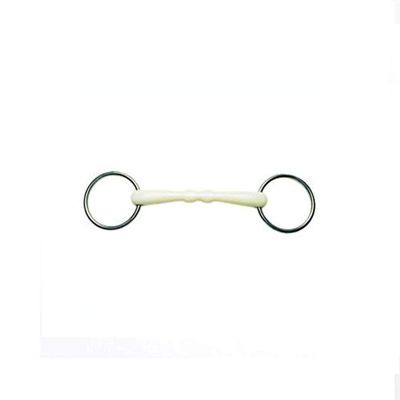 Lorina Flexi Mullen Mouth Loose Ring Snaffle (5in) (Silver/White)