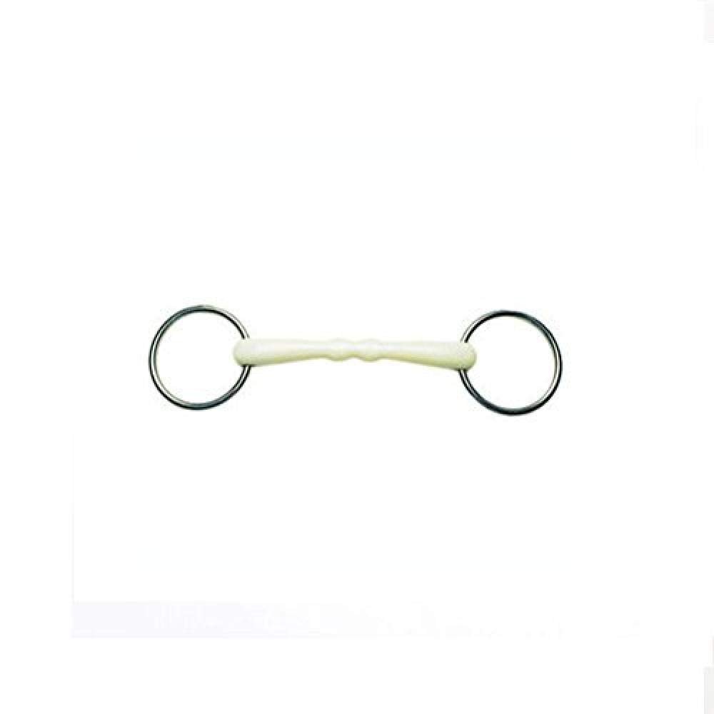 Lorina Flexi Mullen Mouth Loose Ring Snaffle (5in) (Silver/White)