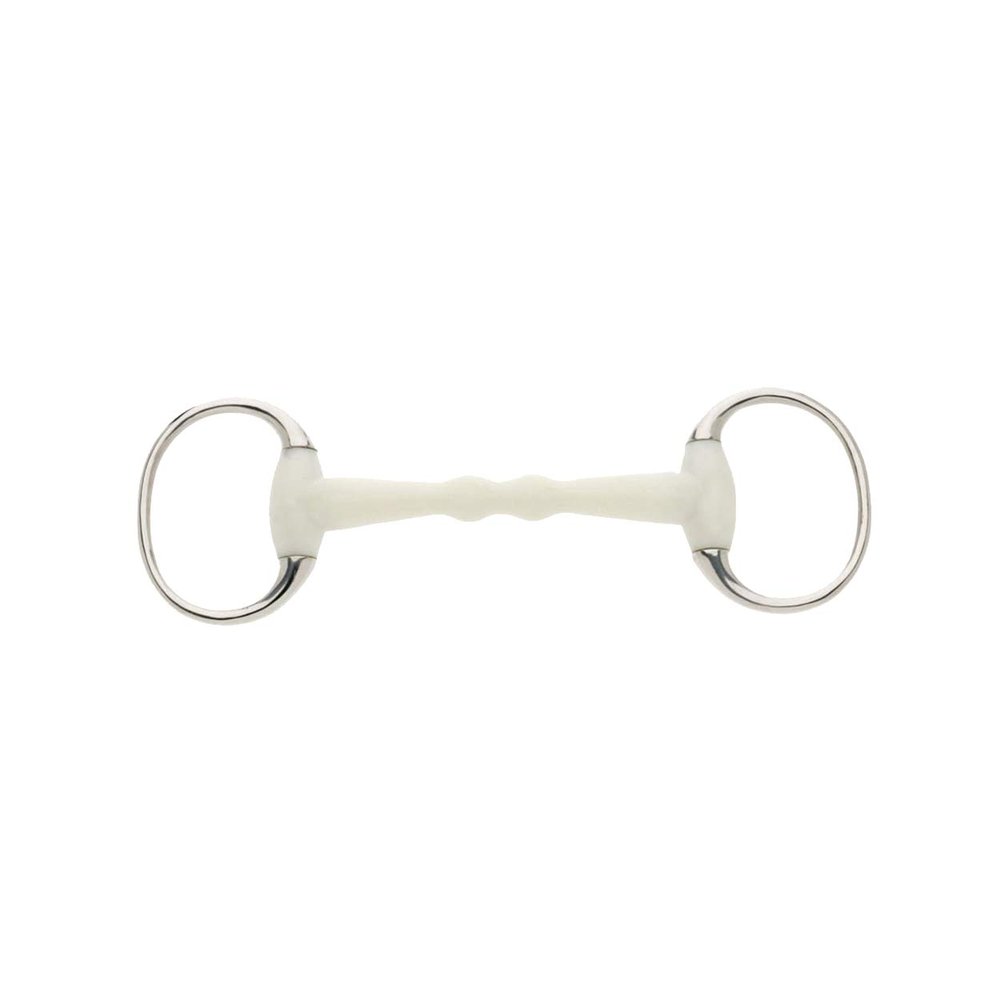 Lorina Flexi Eggbutt Mullen Mouth Snaffle (5.5in) (Silver/White)