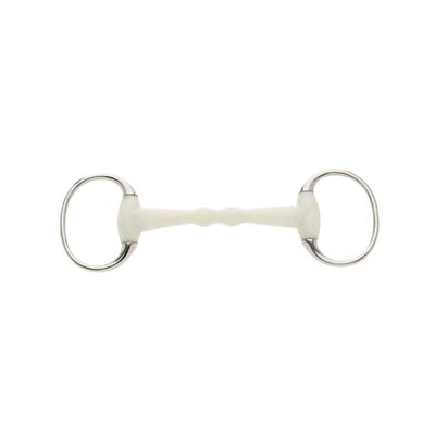 Lorina Flexi Eggbutt Mullen Mouth Snaffle (6in) (Silver/White)