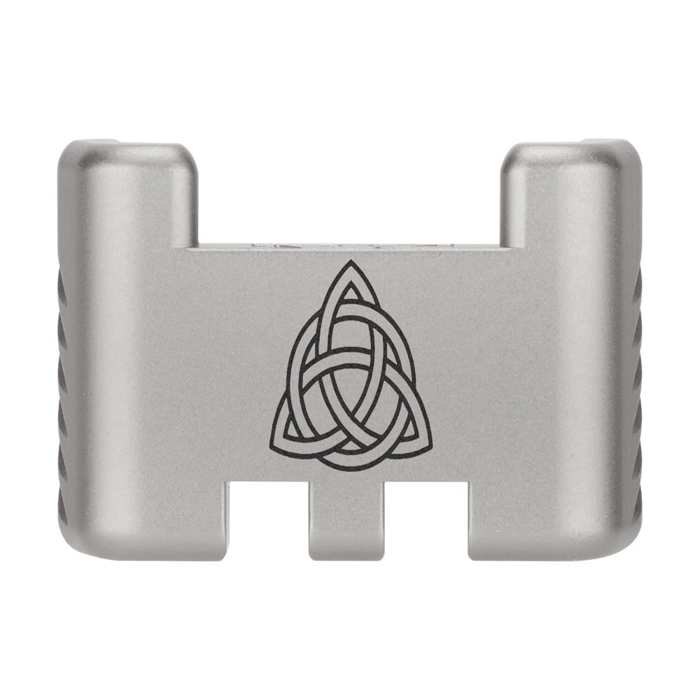 NDZ Performance Aluminum Slide Racker Assist Back Plate for Gen 1-5 Glock 17 19 19x 22 23 24 26 27 31 32 33 34 35 45 47 49, Improved Slide Grip, Silver - Celtic Knot