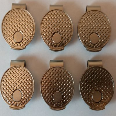 Satin Silver Magnetic Golf Hat Clip 6 Count
